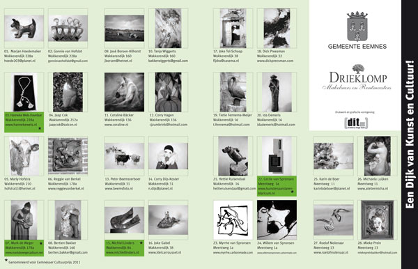Plaatje brochure Kunstroute Eemnes 2011