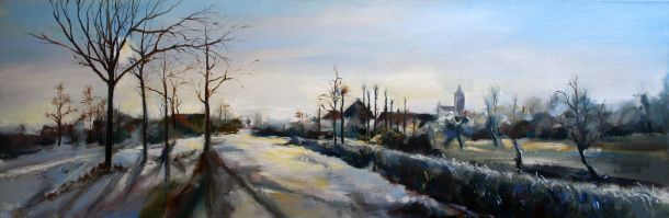 Schilderij Winterlandschap Meentweg Eemnes