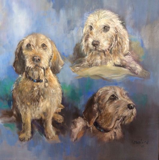 Honden portret drieluik